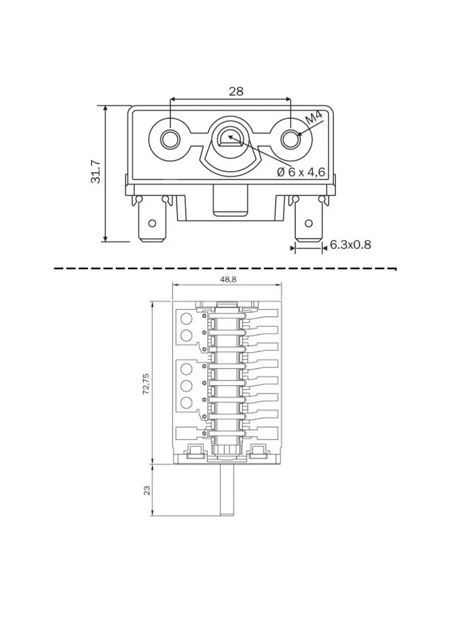 Переключатель режимов для духового шкафа Дарина