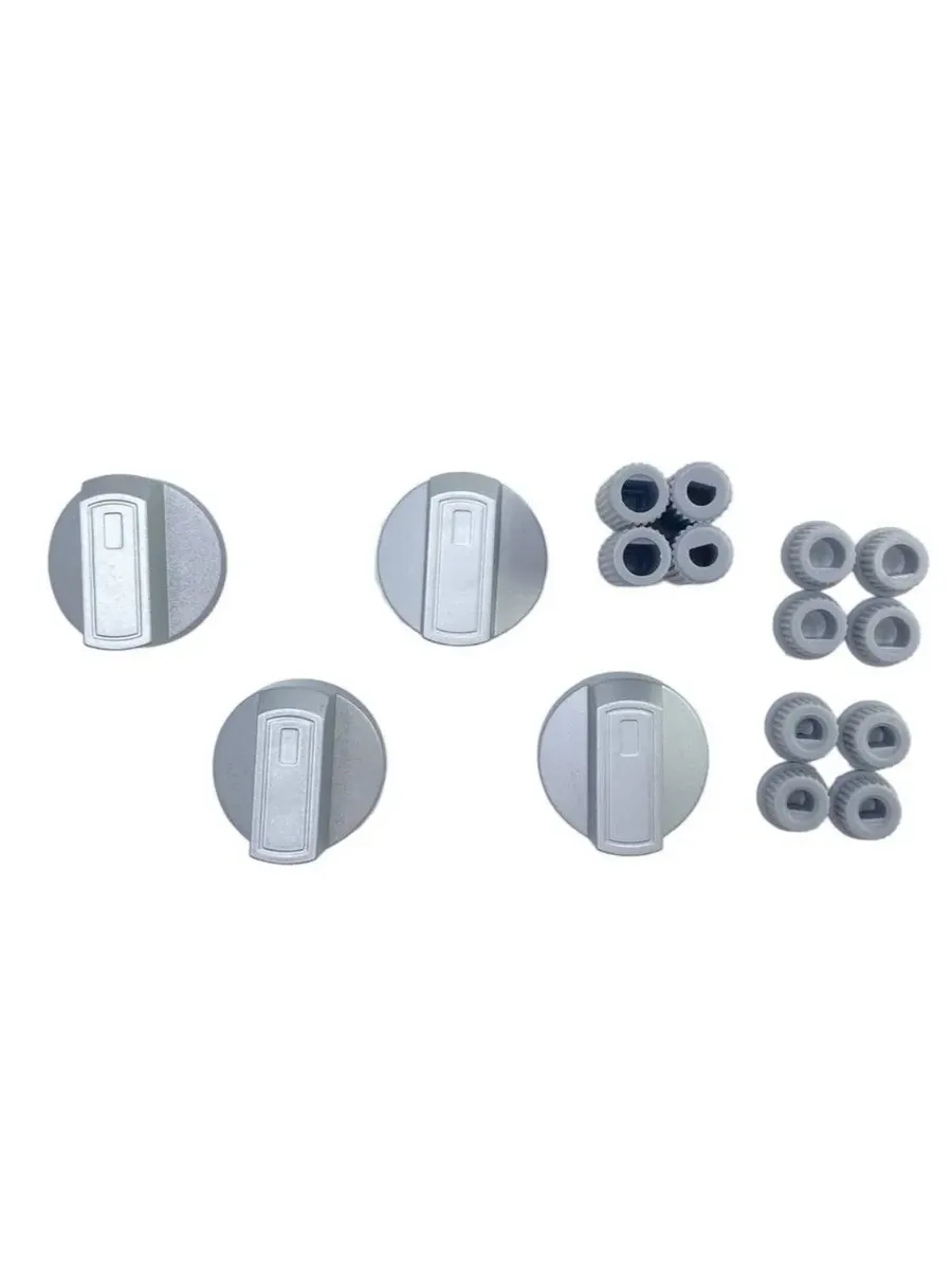 Комплект ручек для газовой плиты 4 шт., серый