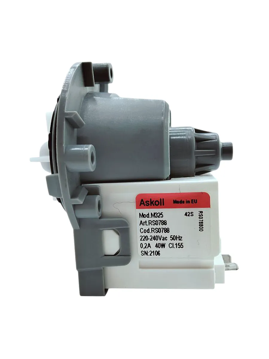 Насос для стиральной машины 40 W, клеммы назад раздельно