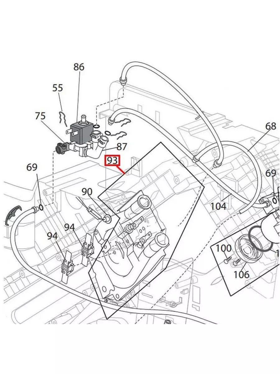 Пароблок под гайку для кофемашины Delonghi