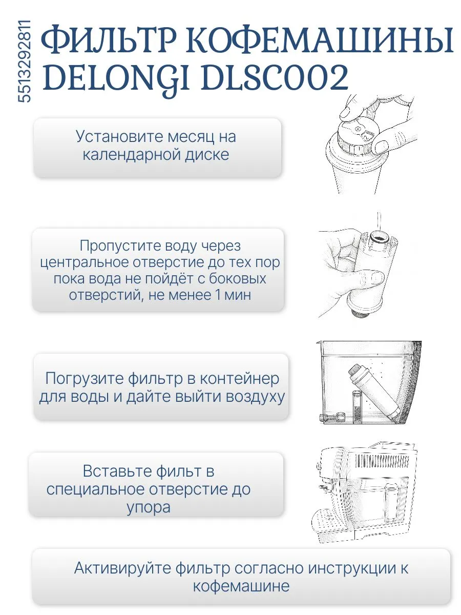 Фильтр для кофемашины Delonghi ECAM, ESAM, ETAM (DLS C002)