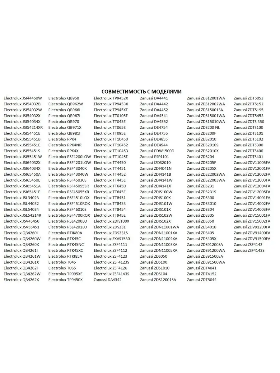 Нижний уплотнитель двери для ПММ Electrolux 45см