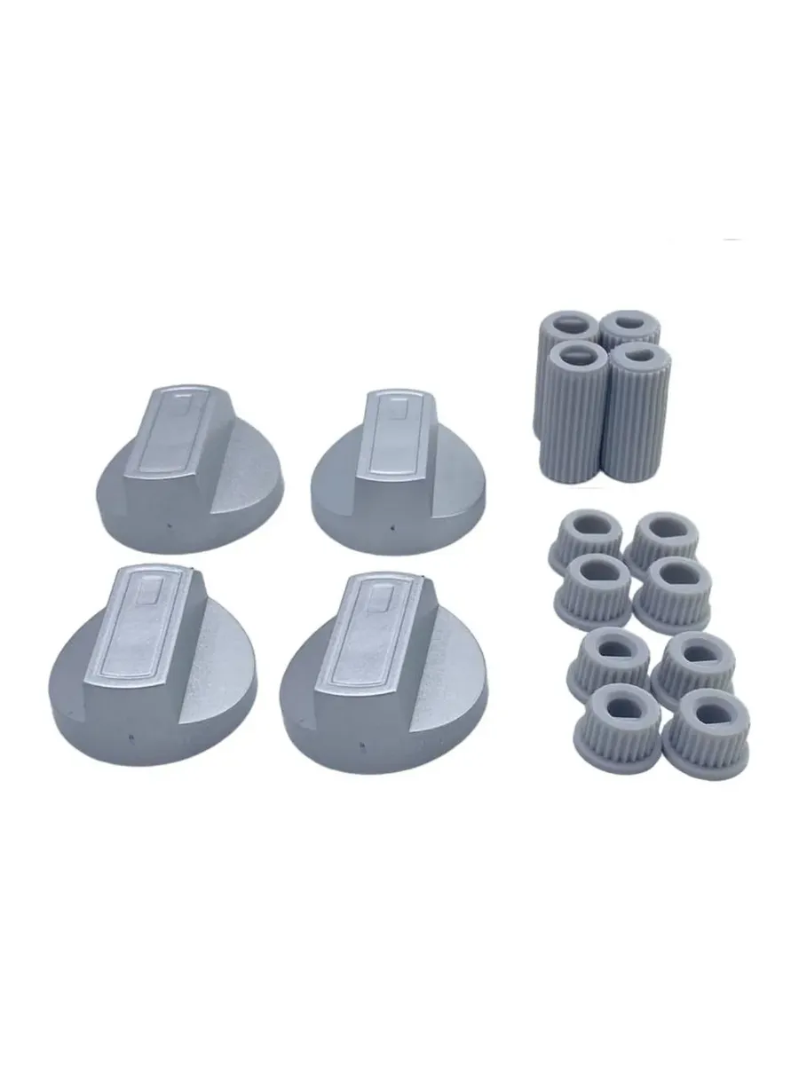 Комплект ручек для газовой плиты 4 шт., серый