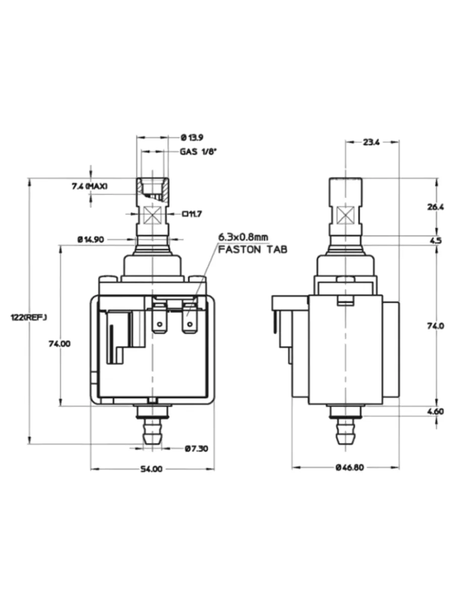 Насос для кофемашины KP1, 53 W, 750 мл/мин