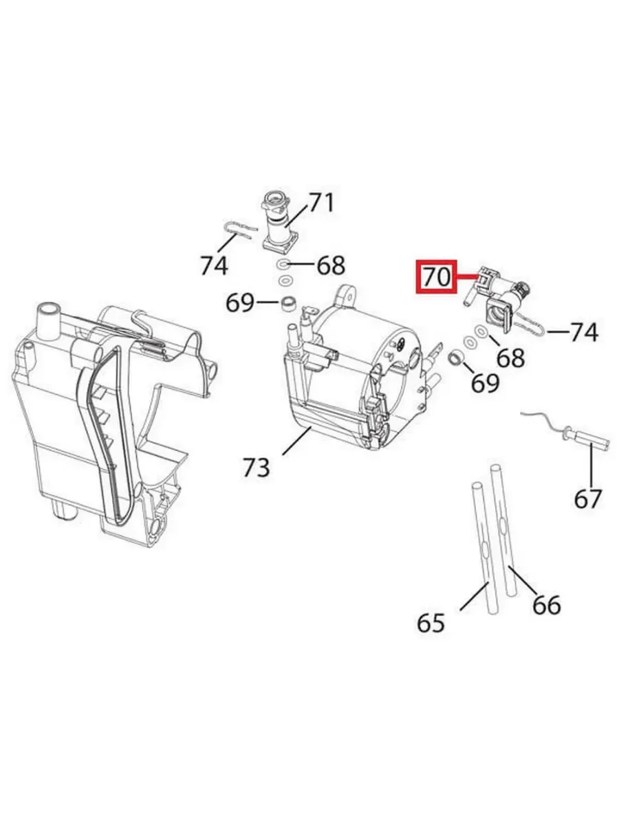 Переходник угловой для кофемашины DeLonghi, 90 градусов