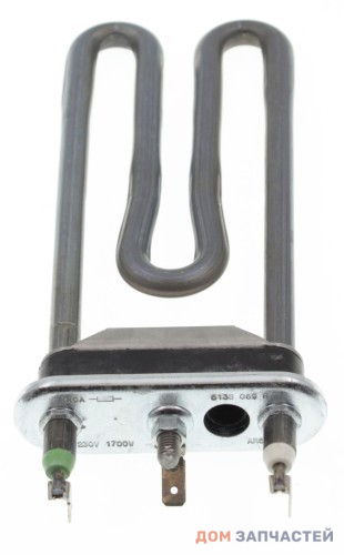 ТЭН 1700W, короткий L-175mm / прямой / c отверcтием / пластик бак IRCA (70 шт/кор) AR5121
